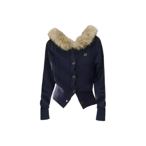 Wang Leshi Темно-синий женский трикотаж