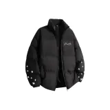 Чёрный хлопковый пуховик