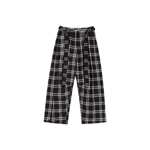 COUNTRY MOMENT Черный Белый Клетка Унисекс Повседневные Штаны