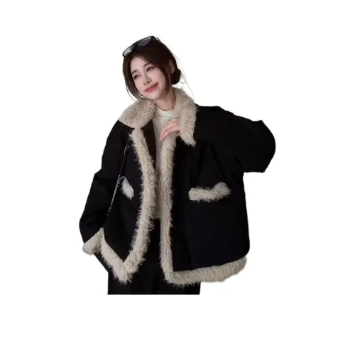 MDEHT Черный Женские Бархатные Куртки