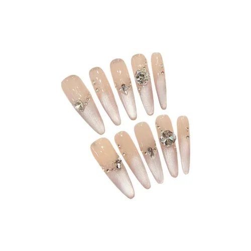 SHAQINUO False Nail Заостренный Тип Ледяной Прозрачный Розовый Смузи Кокетка