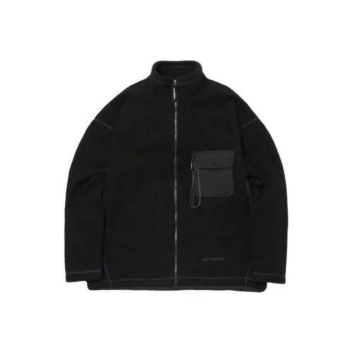 And wander Collaboration Fw25 RE Шерсть JQ Кронштейн Zip Куртки Пальто Унисекс