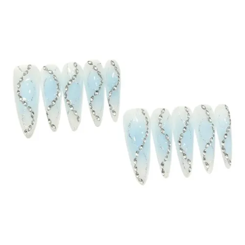 LIANJING [Гавайи] Ручная работа Фальшивый Ногтей Dreamweaver Роскошь Премиум Съемный Ногтей 32 мм Острый Тип