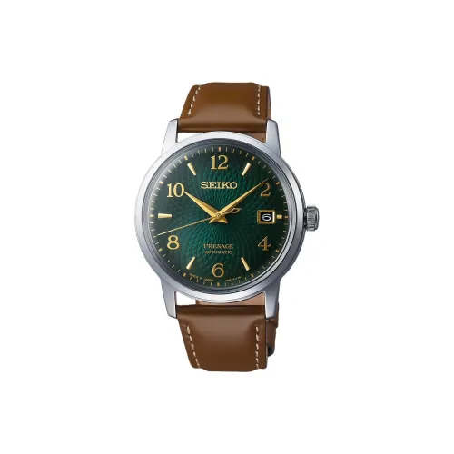 SEIKO Автоматический Ручной Механизм Мужские Часы 38 мм Зеленый
