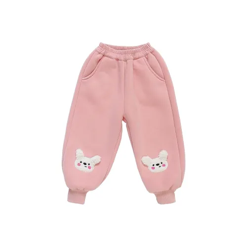 RHOBESAM Размер 7 Детский Флис С Подкладкой Собака С принтом Тренировочные брюки Розовые Kids Тренировочные брюки