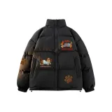 Чёрный хлопковый пуховик