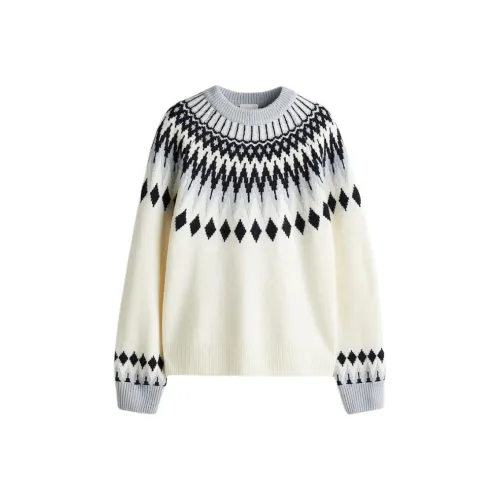 H M Кремовый Узор Женский Трикотаж