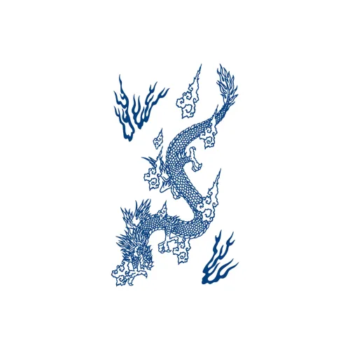 Пламя Мифический дракон Травяной Татуировка Наклейка