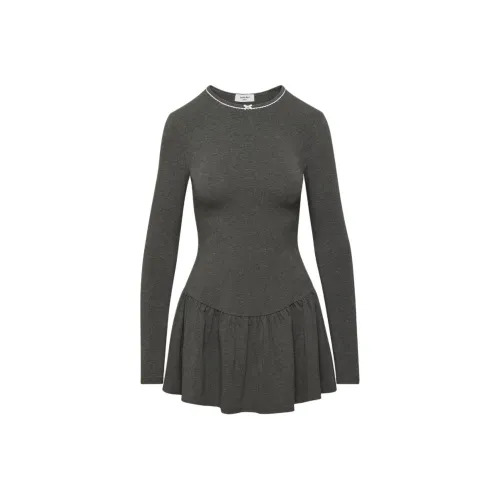 ARITZIA Вереск Уголь Камень Фиби женнан Уголь Женские Длинные Платья с Длинными Рукавами