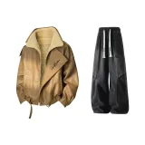 Жёлтый+Чёрный с флисовой подкладкой штаны