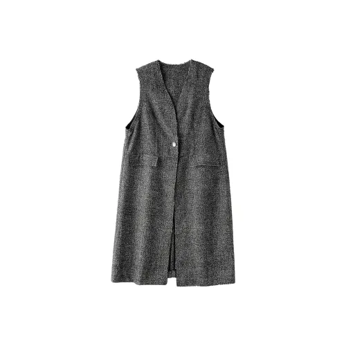 ZHEXI Круглый Серый Женские Жилеты