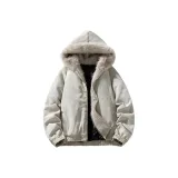 Абрикосовый серый хлопковый пуховик