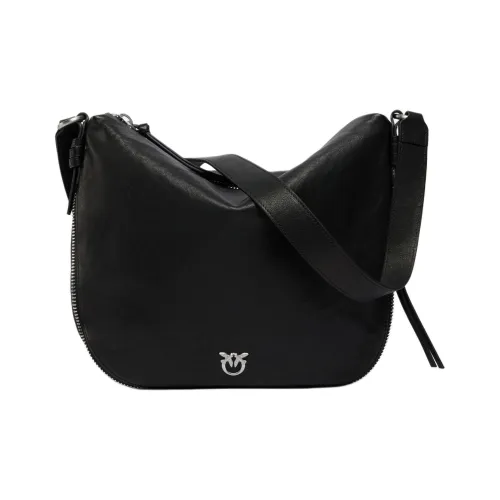 PINKO Love Birds series Корова Кожа Плечевая сумка Средняя Унисекс Черная