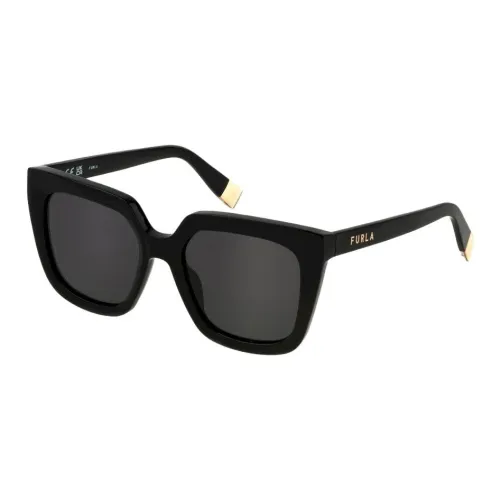 Furla Ацетат Квадратные Солнцезащитные Очки Унисекс Черные
