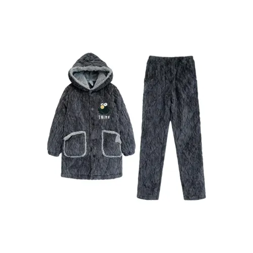 Daiyindie Осенние и зимние пижамы мужские утолщенные с флисовой подкладкой термические коралловый флис наборы одежды