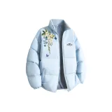 Синий хлопковый пуховик