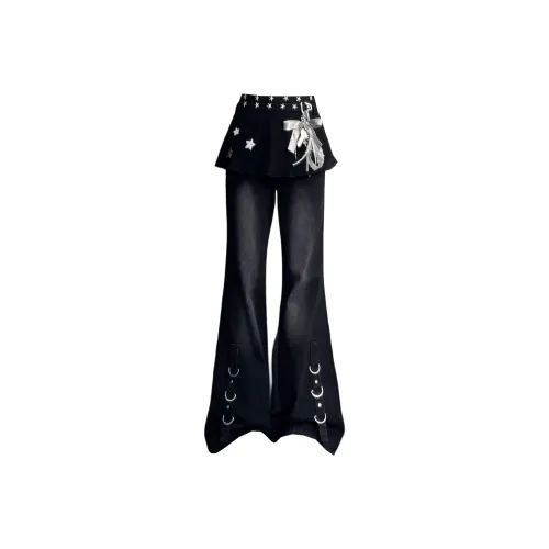 ONE PASS STUDIO Черные Женские Джинсы