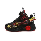 Чёрный Красный Однослойная Кожа Обувь