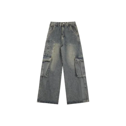 DITB Джинсовый синий Унисекс Карго Брюки