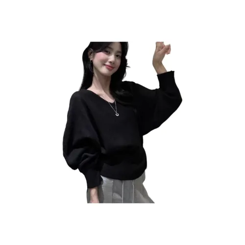 LANGQING Черный Giveaway Бренд Наклеенный Женский Трикотаж