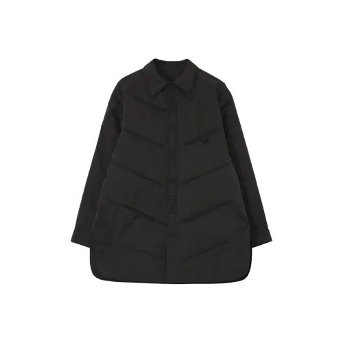 Yohji Yamamoto Pour Homme FW25 PE TAFETTA PT BK 2COLLAR DIAGONAL Утепленная S Рубашка Мужская