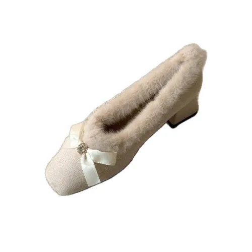 Wuji Туфли Мэри Джейн с флисовой подкладкой абрикосовые женские