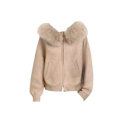 ABBY GODDESS Хаки Пальто Женское Трикотаж