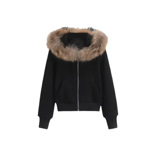LAKESI Черный флис с подкладкой Женские бархатные куртки