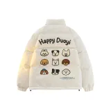 Белый хлопковый пуховик