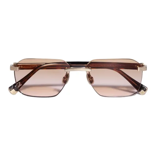 BRUNELLO CUCINELLI 18K золото покрытый титановые прямоугольные солнцезащитные очки унисекс золото