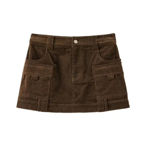 CHUU Кофе Женские Повседневные Короткие Юбки