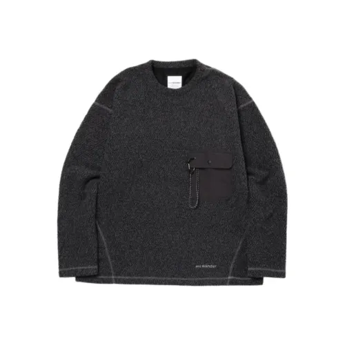 And wander Collaboration Fw25 RE Шерсть JQ Круглый Воротник Свитшот Унисекс