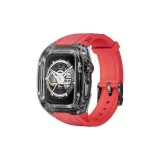 Прозрачная черная оправа с красными линзами