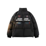 Чёрный хлопковый пуховик