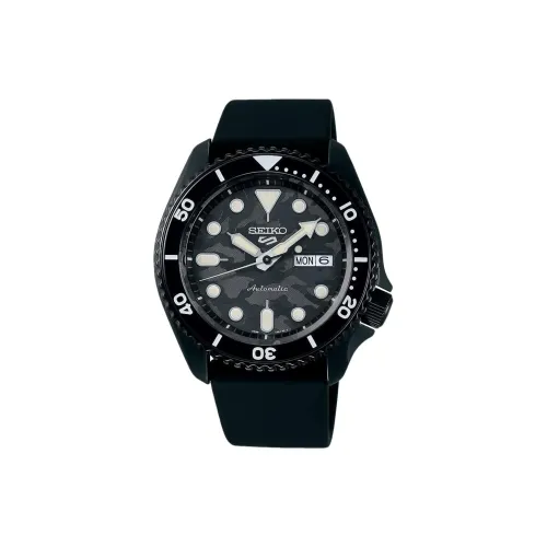 SEIKO Seiko5 Автоматический Ручной Механизм Механические Часы Силиконовый Ремешок 42,5 мм Мужские Часы