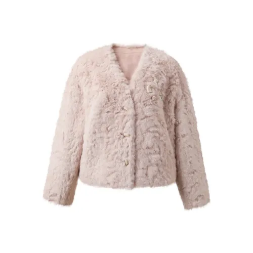 3COLOUR Коричневый Розовый Женский Мех