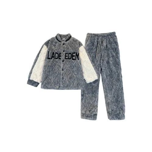 Daiyindie Осенние и зимние пижамы мужские утолщенные с флисовой подкладкой термические коралловый флис комплекты одежды