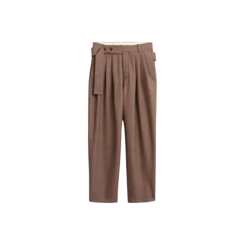 ZARA Коричневый Темно-Серый Коричневый Мужские Повседневные Брюки