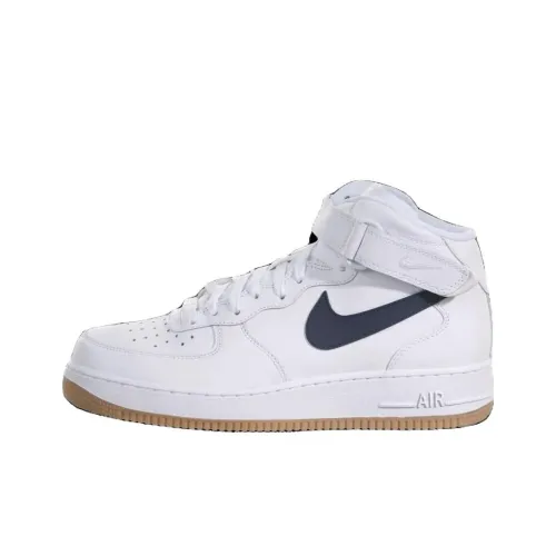 Nike Air FORCE 1 '07 Устойчивые к истиранию Дышащий MID Скейтбординг Кроссовки Унисекс Белый