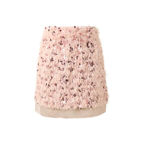 3COLOUR Светло-розовый Женская Повседневная Короткая Юбка