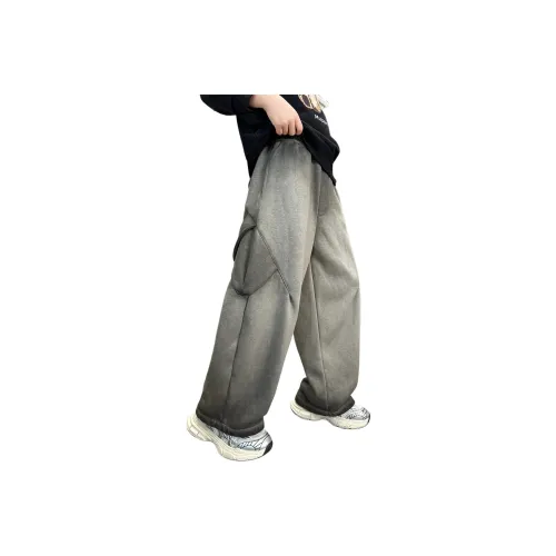 Teddy's Collection Серые Штаны Флисовые Линейные Школьные Джинсы