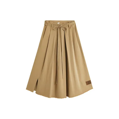 Inman Классический Хаки Женские Повседневные Длинные Юбки