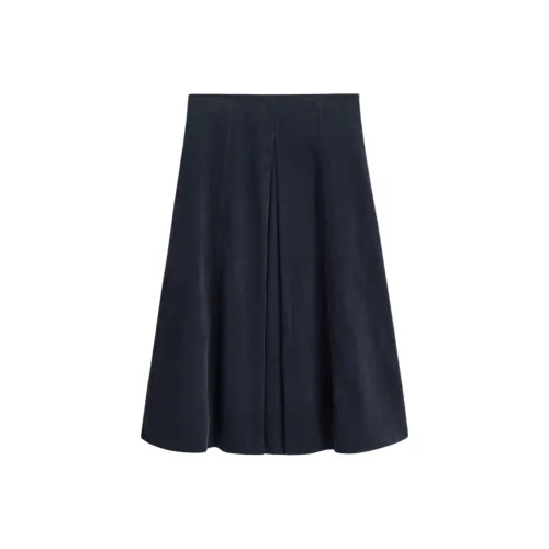 COS Темно-синий Синий Женская Повседневная Длинная Юбка
