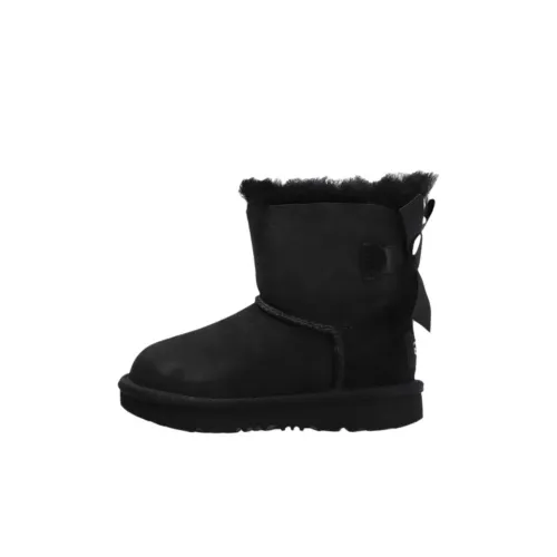 UGG Mini Bailey Bow II противоскользящие устойчивые к истиранию детские ботинки черные для детей 3-7 лет