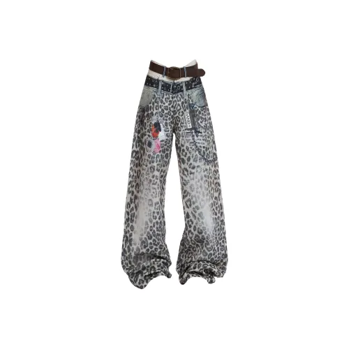 DAND Леопардовый принт Унисекс Джинсы