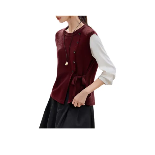 CPYT Красный бежевый Женские свитера