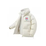 Экрю Хлопковый пуховик + Белый Фотиния Серый Флисовая подкладка Свитшоты