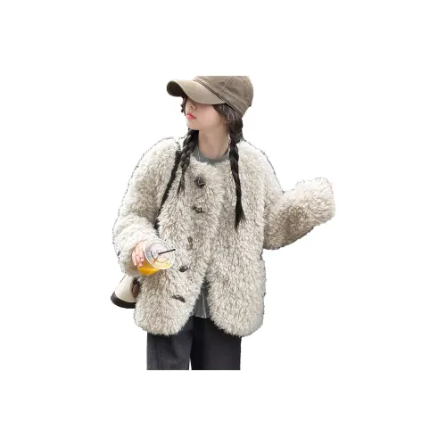 MUMUWU HOUSE Светло-серый Школьный возраст Натуральный и искусственный мех