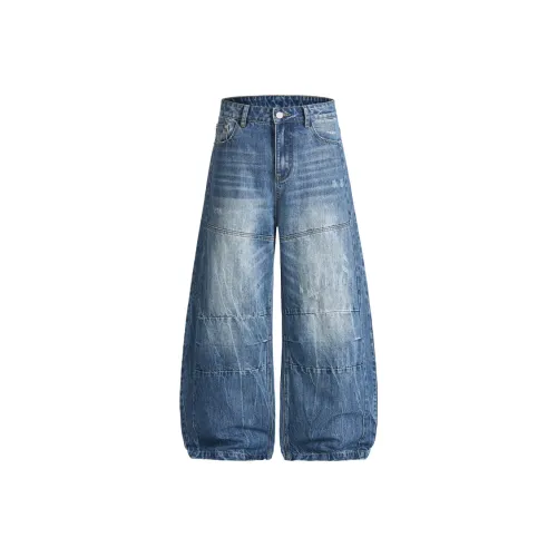 SONGS ALONG Винтажные синие унисекс джинсы