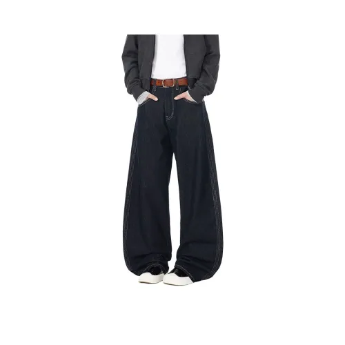 Fingercroxx Темно-синий Синий Мужские Джинсы